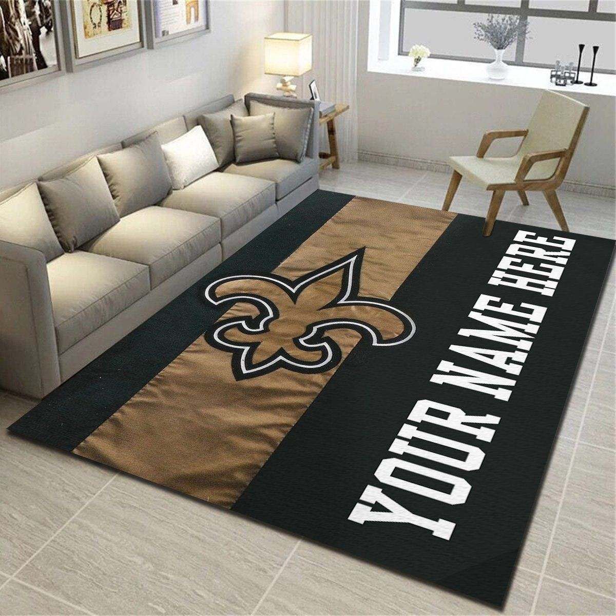 New Orleans Saints Personalized Area Rugs,Living Room Carpet,Customized Floor Decor