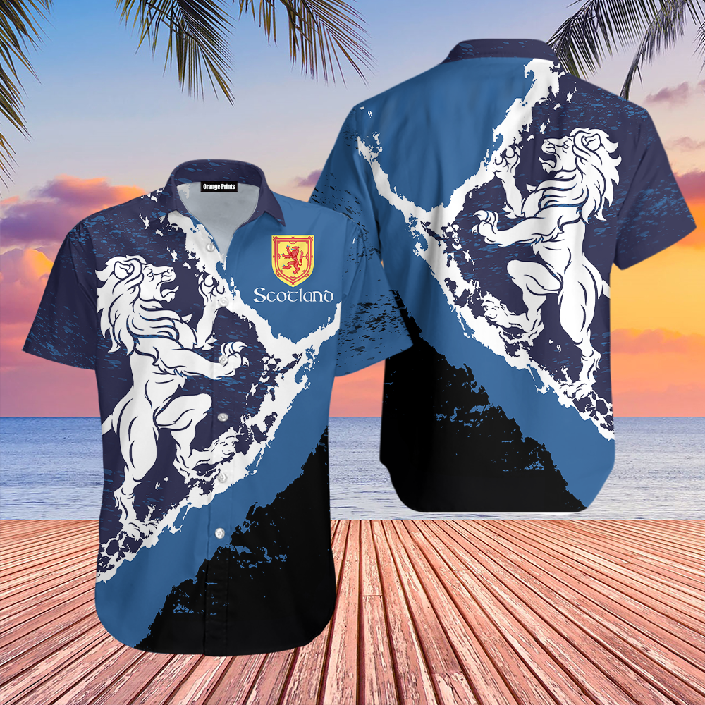 Scottish Lion Blue Hawaii Shirt For Men And Women Ha106893