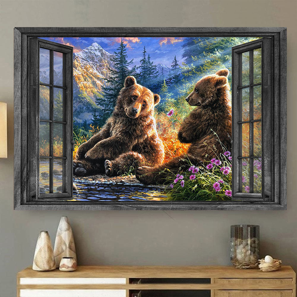 Bear 3D Wall Art Painting Art Home Decor Living Decor Gift Brown Bear Cute