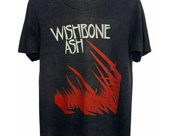 Wisne Ash Shirt Vintage T Shirt 1970s Andy Powell Steve Upton British Rock M 8682