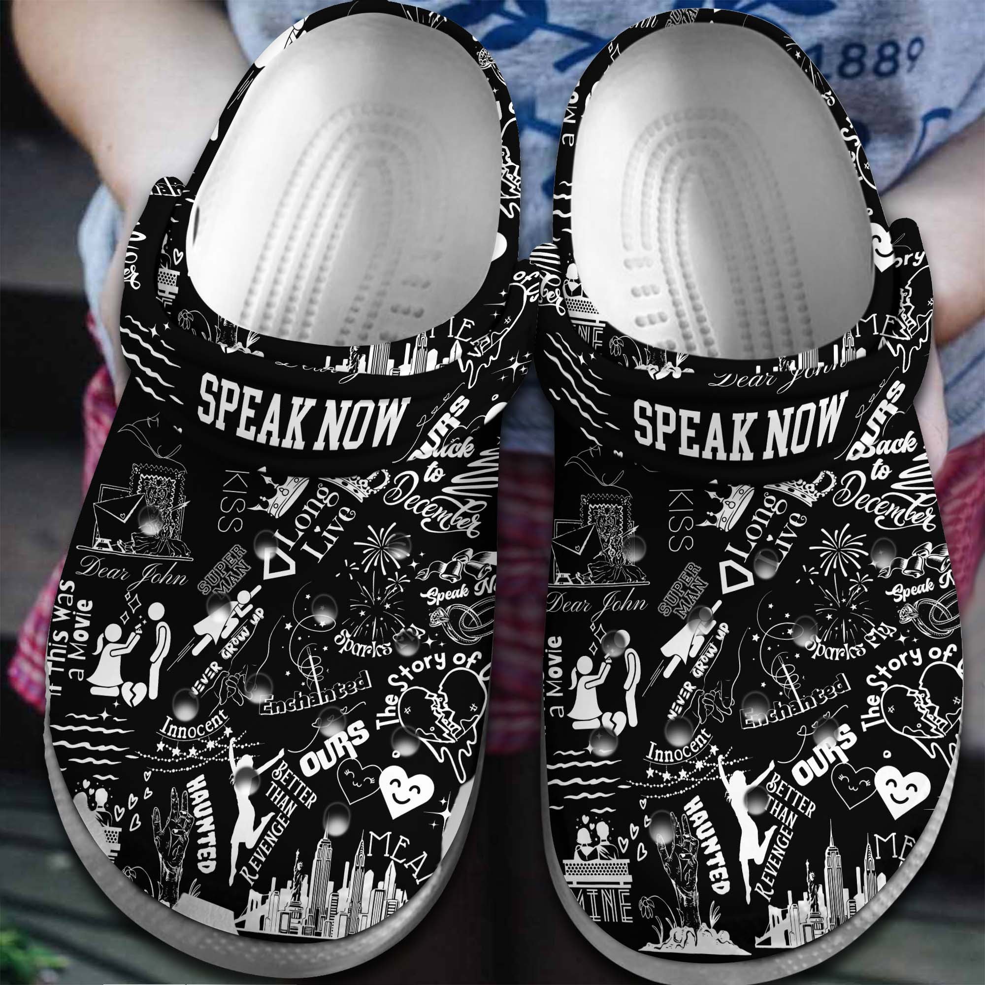 Taylor Swift Music Speak Now Crocss Crocband Clogs Shoes Comfortable For Men Women And Kids 4El4Fukx-2