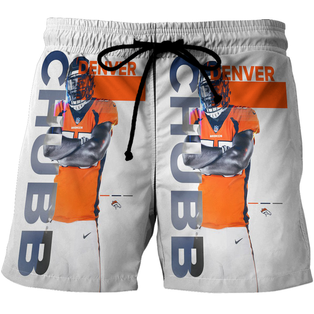 Denver Broncos Bradley Austin Chubb3 3D All Over Print Summer Beach Hawaiian Short