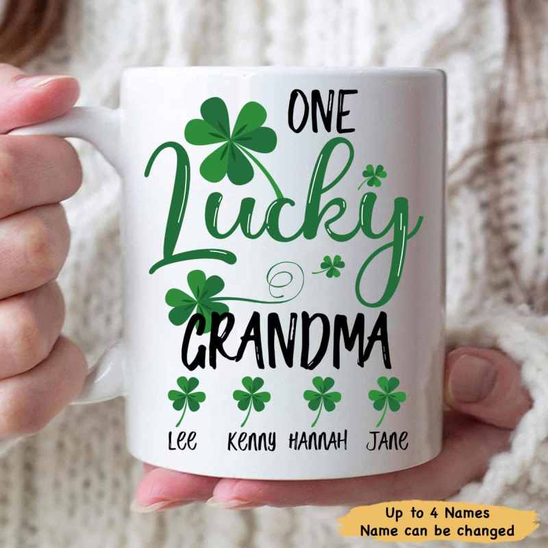 Personalized One Lucky Grandma St Patrick’S Day Coffee Mug