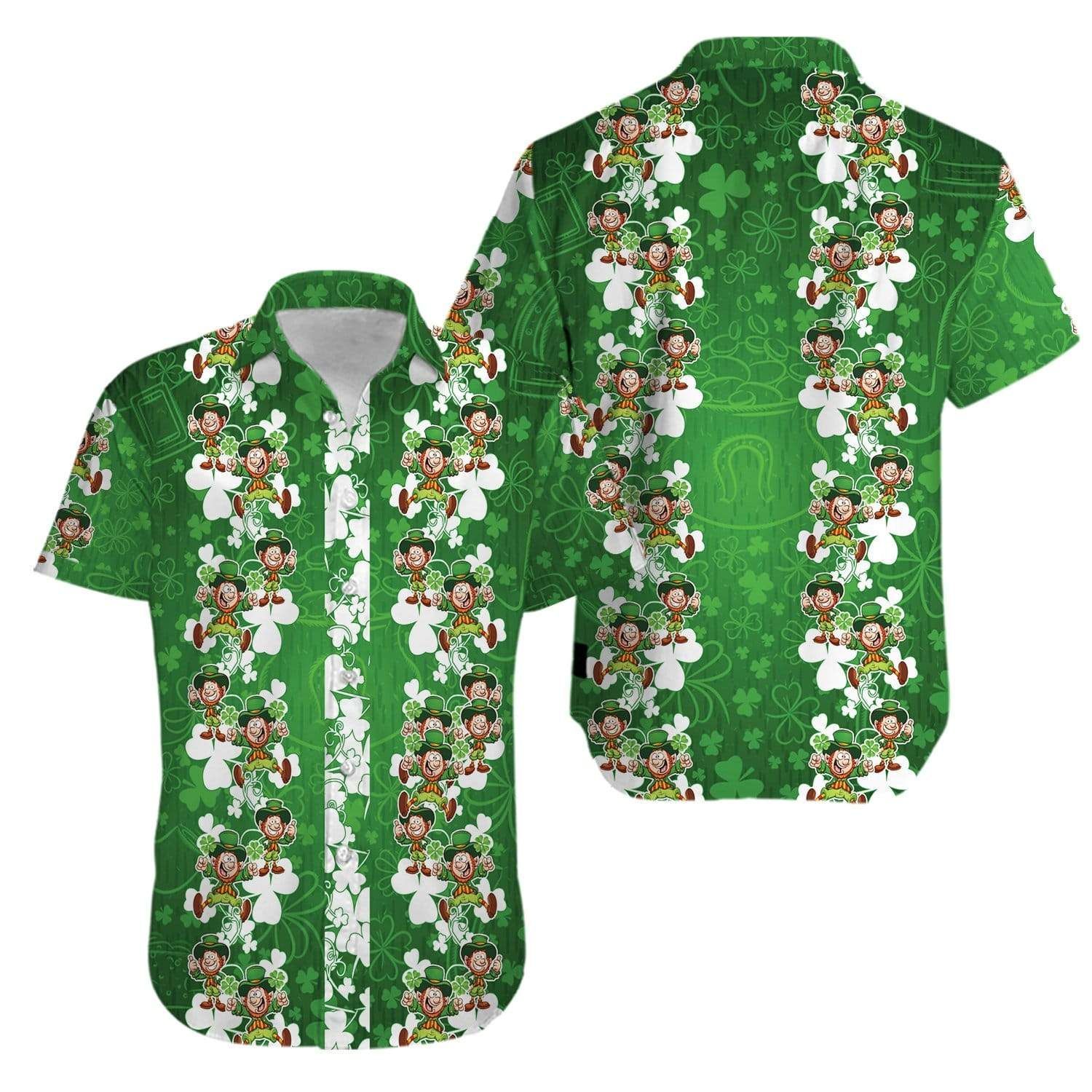 Hawaii Aloha Shirts Irish St Day Leprechaun Shamrock 2702 Ha51903