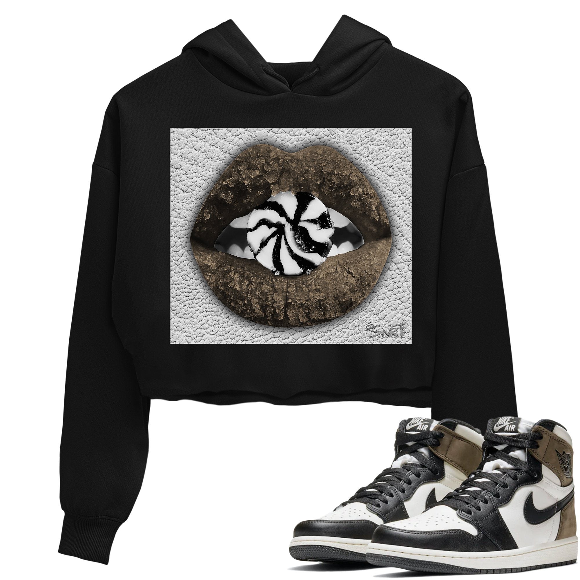 Lips Candy Crop Hoodie – Air Jordan 1 Dark Mocha