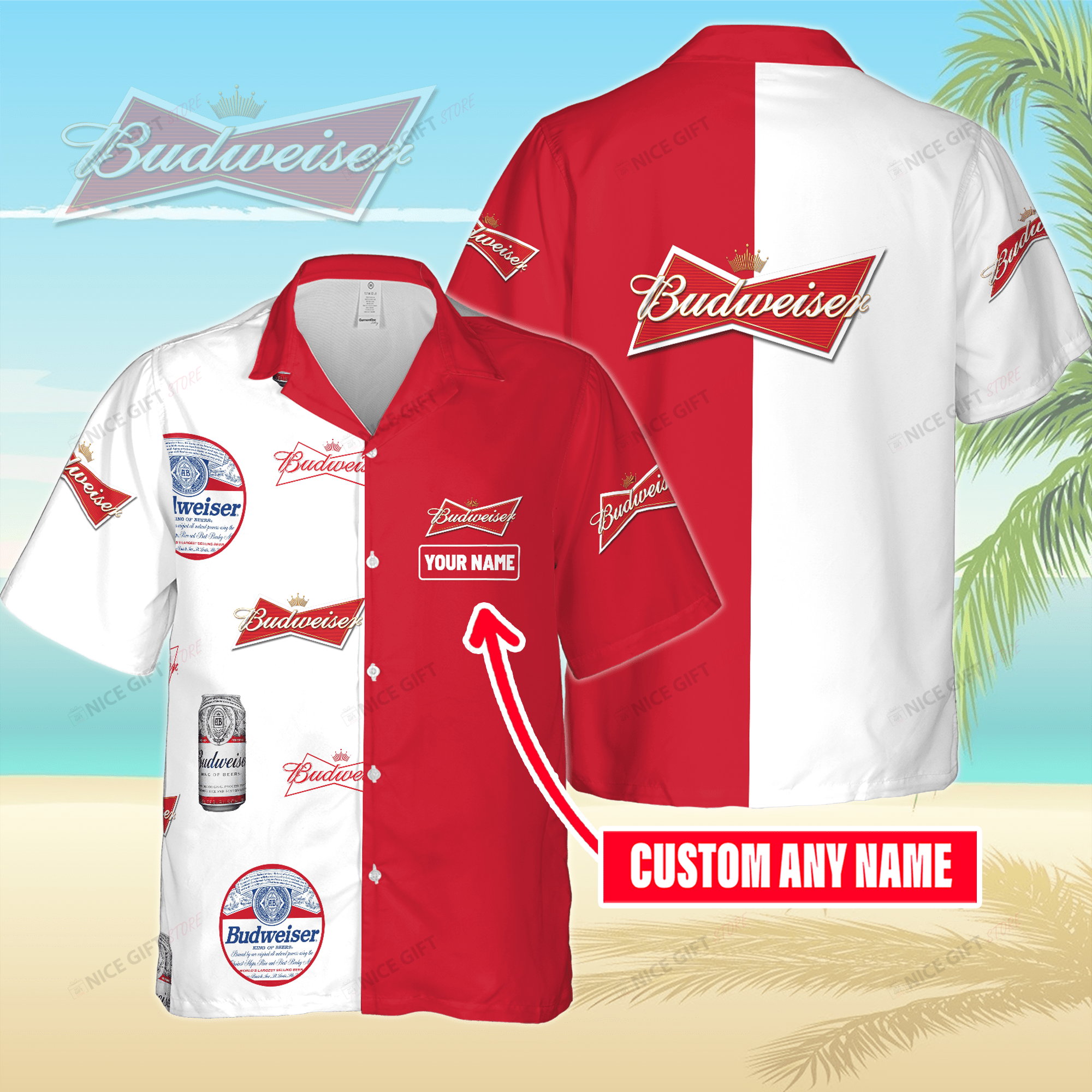 Budweiser Custom Name Hawaiian Shirt 3Hs-T6T6