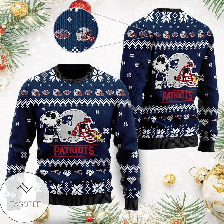 New England Patriots Blue Gift For Fan Ugly Wool Sweater Christmas