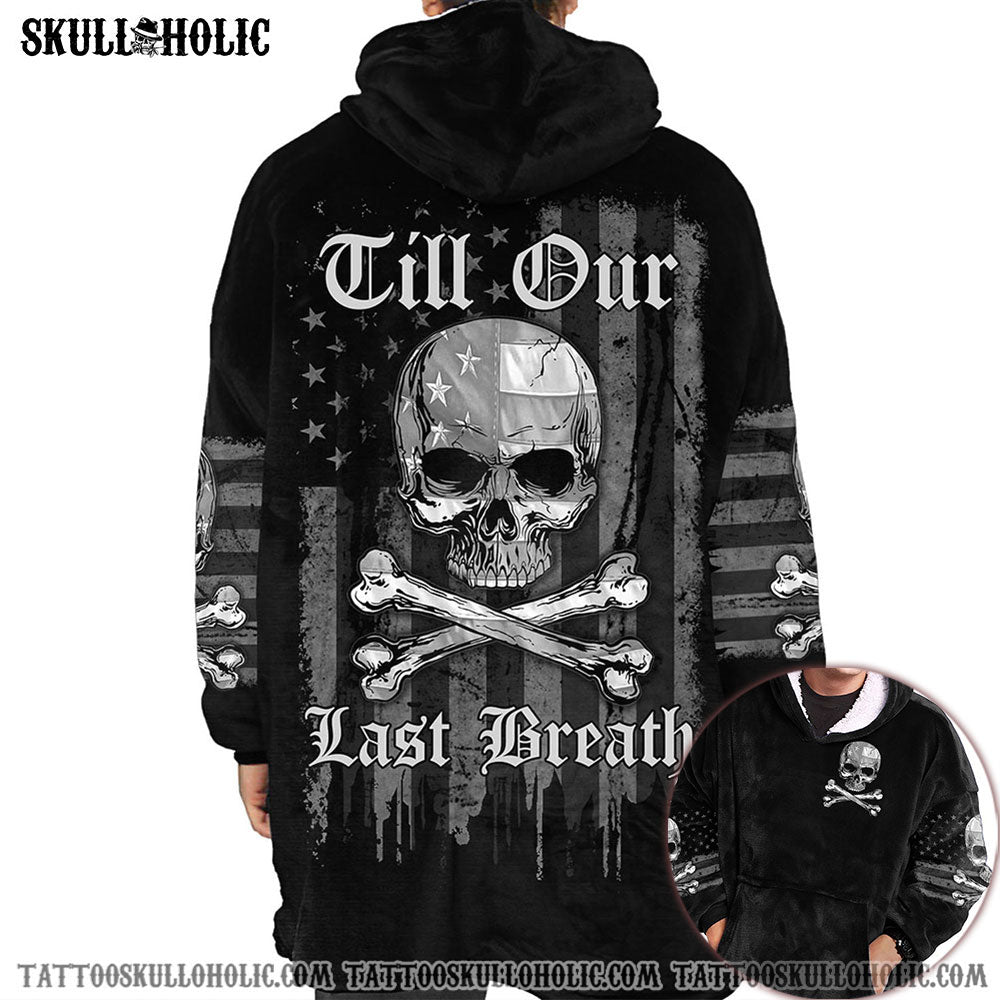 Tshirt2d Skull Bones First Kiss Last Breath Couple Sherpa Blanket Hoodie – Tlnz3011212