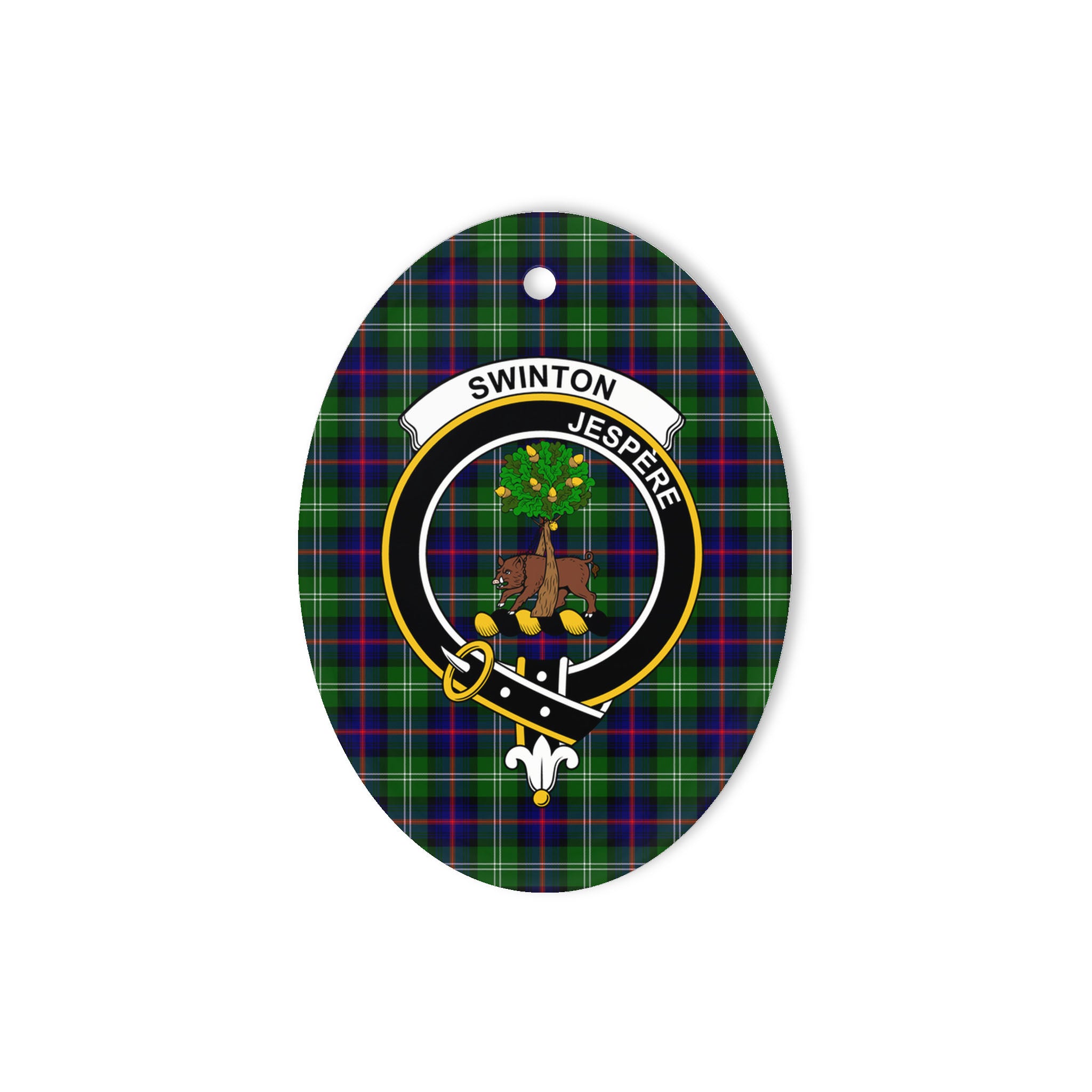 Swinton Scottish Clan Plaid Ornament Gift. Christmas Tree Ornament Swinton Clan Tartan Ornament Great Christmas Ornaments Gift Oval Ornament