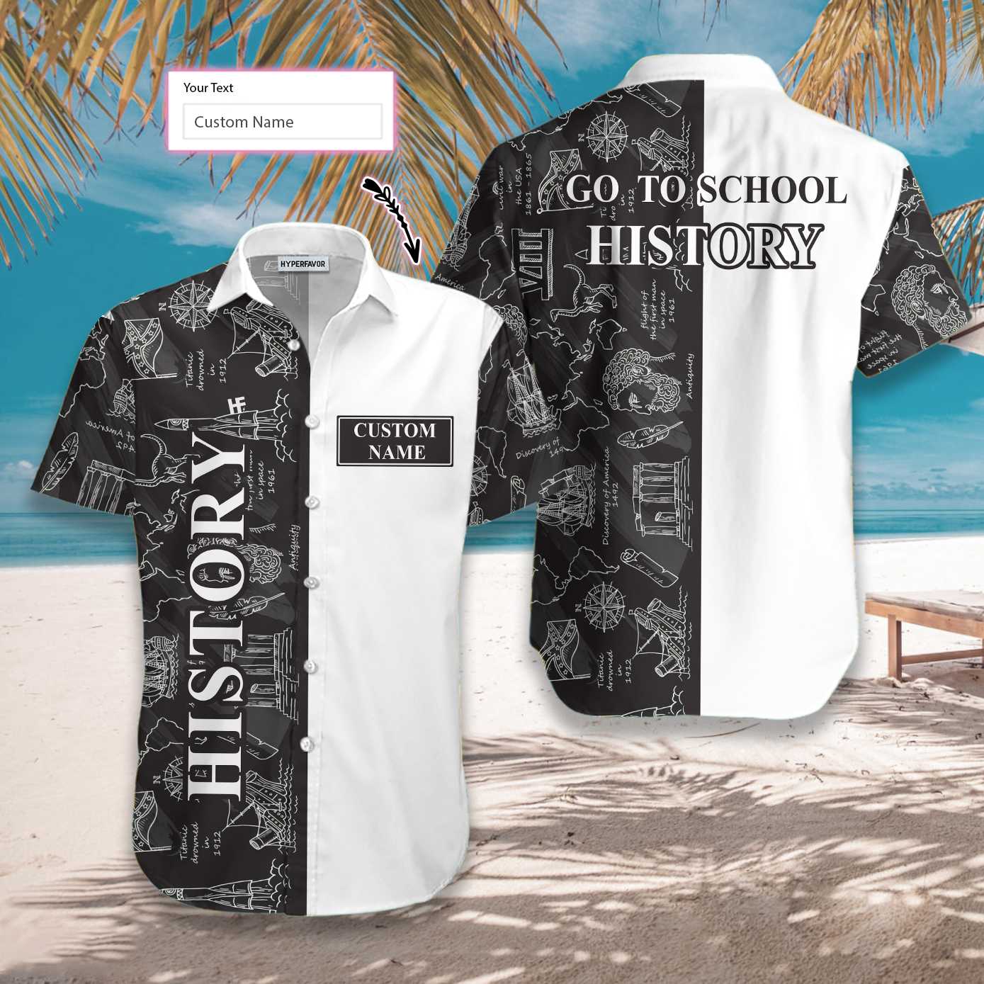 History Teacher Custom Name Hawaii Shirt For Men Women Adult Ha23145