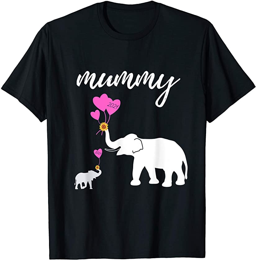 Happy mom Mothers Day mummy 2021 Elephant Lover Animal baby T-Shirt