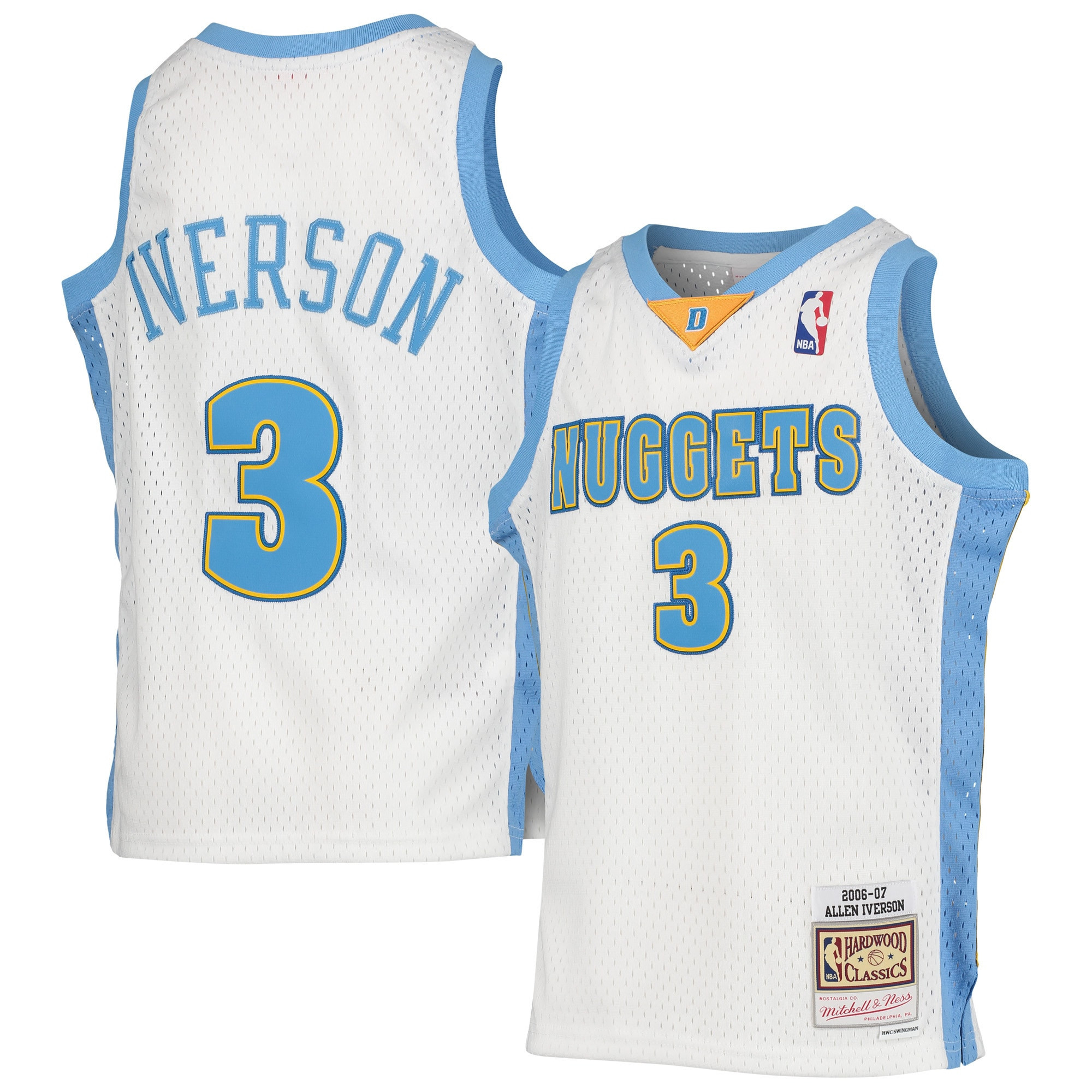 Allen Iverson Denver Nuggets Mitchell & Ness 2006-07 Hardwood Classics Swingman Jersey – White NBA