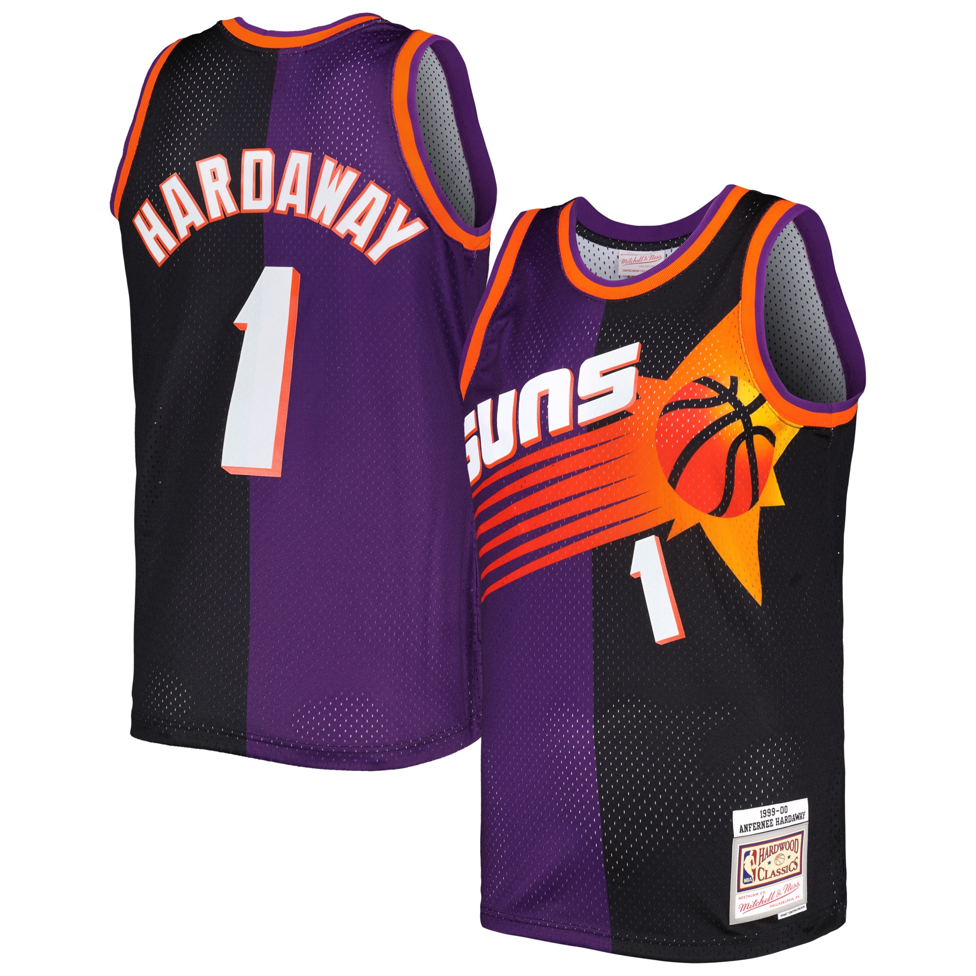 Penny Hardaway Phoenix Suns Mitchell & Ness Hardwood Classics 1999/00 Split Swingman Jersey – Purple/Black