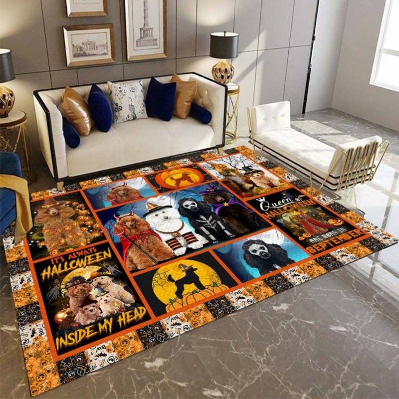 Poodle Halloween Party D3108 Rectangle Rug