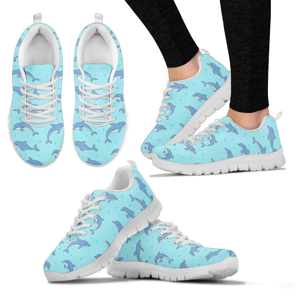 Dolphin Baby Cute Print Pattern Women Sneakers