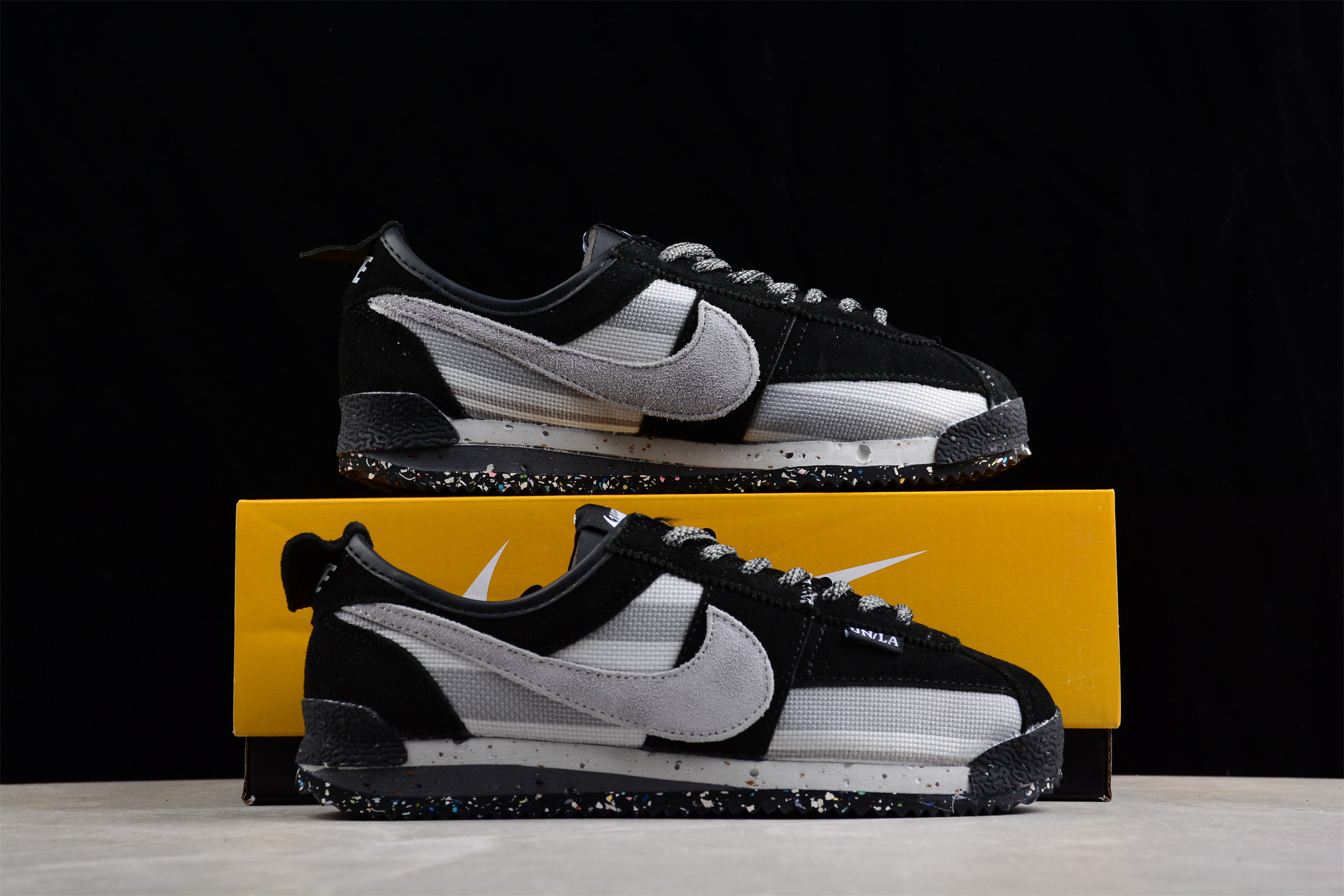 Union LA x Nike Cortez Light Grey Black Shoes Sneakers SNK473735987