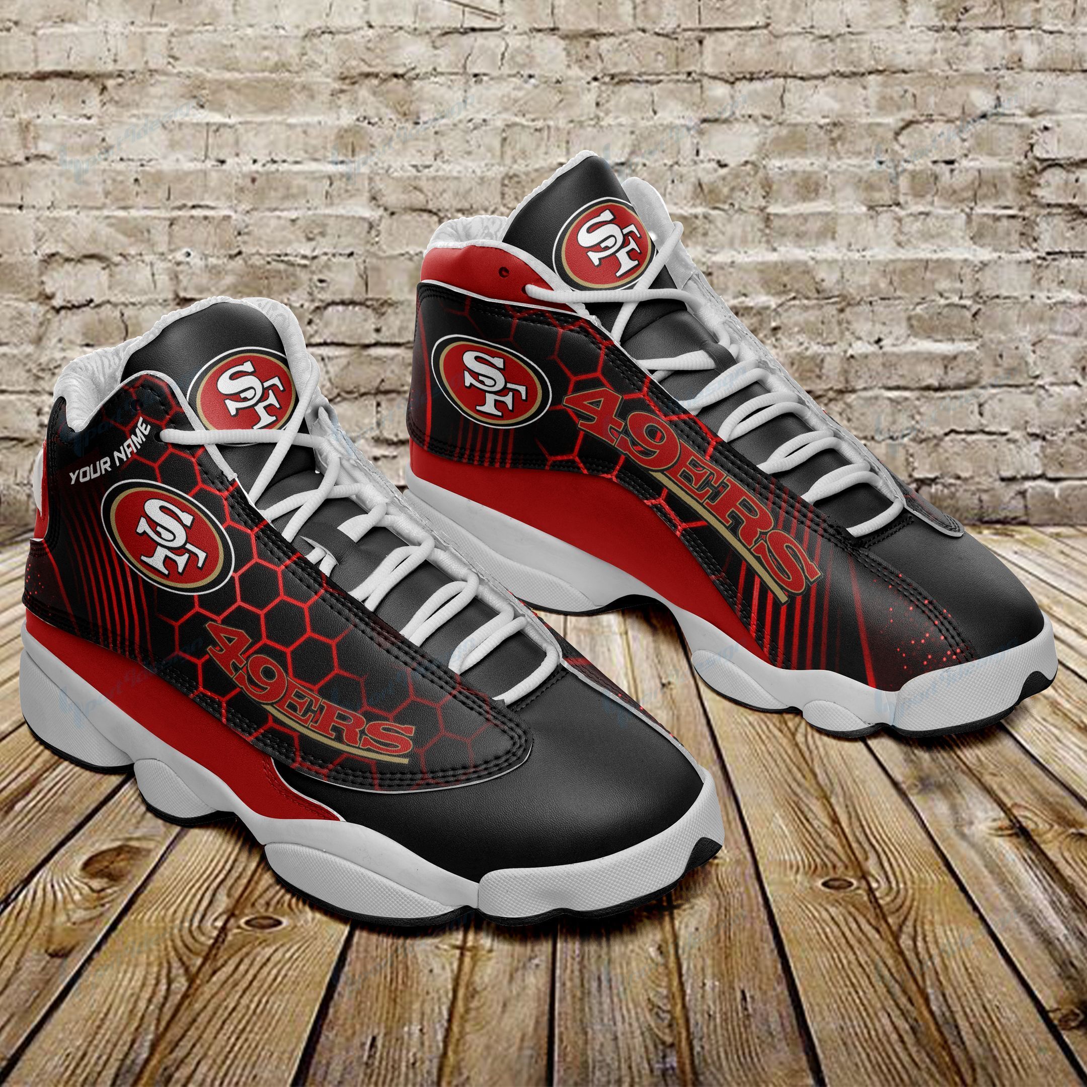 San Francisco 49ers Personalized Air JD13 Sneakers 497