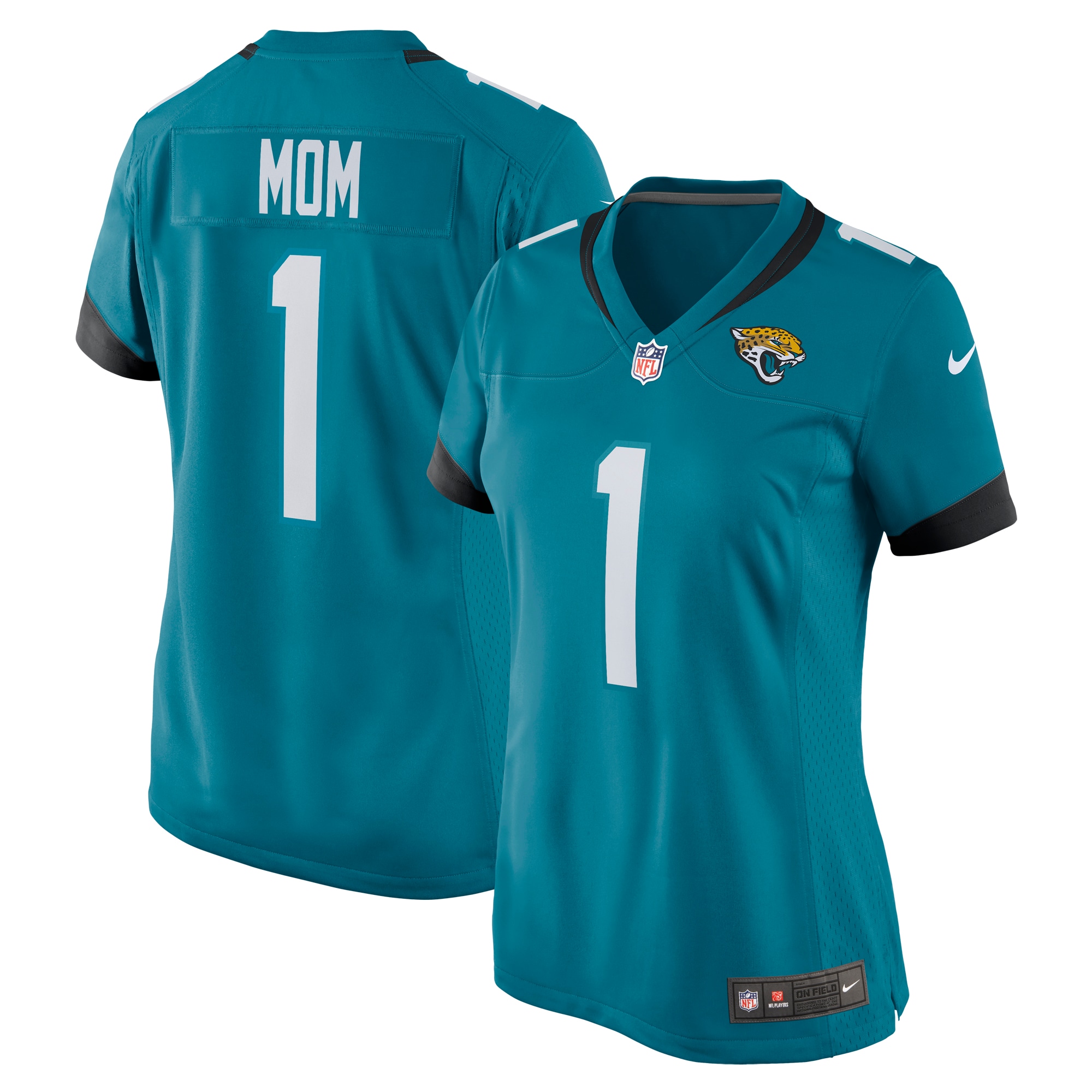 Number 1 Mom Jacksonville Jaguars Women's Game Jersey – Teal