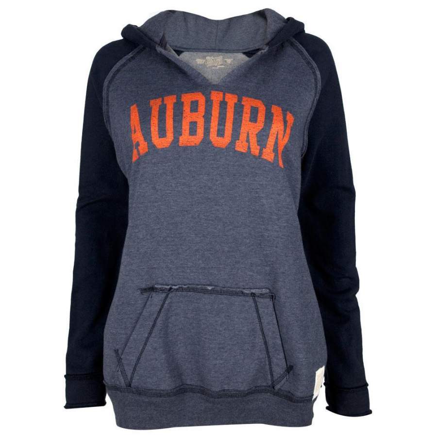 Auburn Tigers – Distressed Name Juniors Relaxed Slit-Neck Hoodie