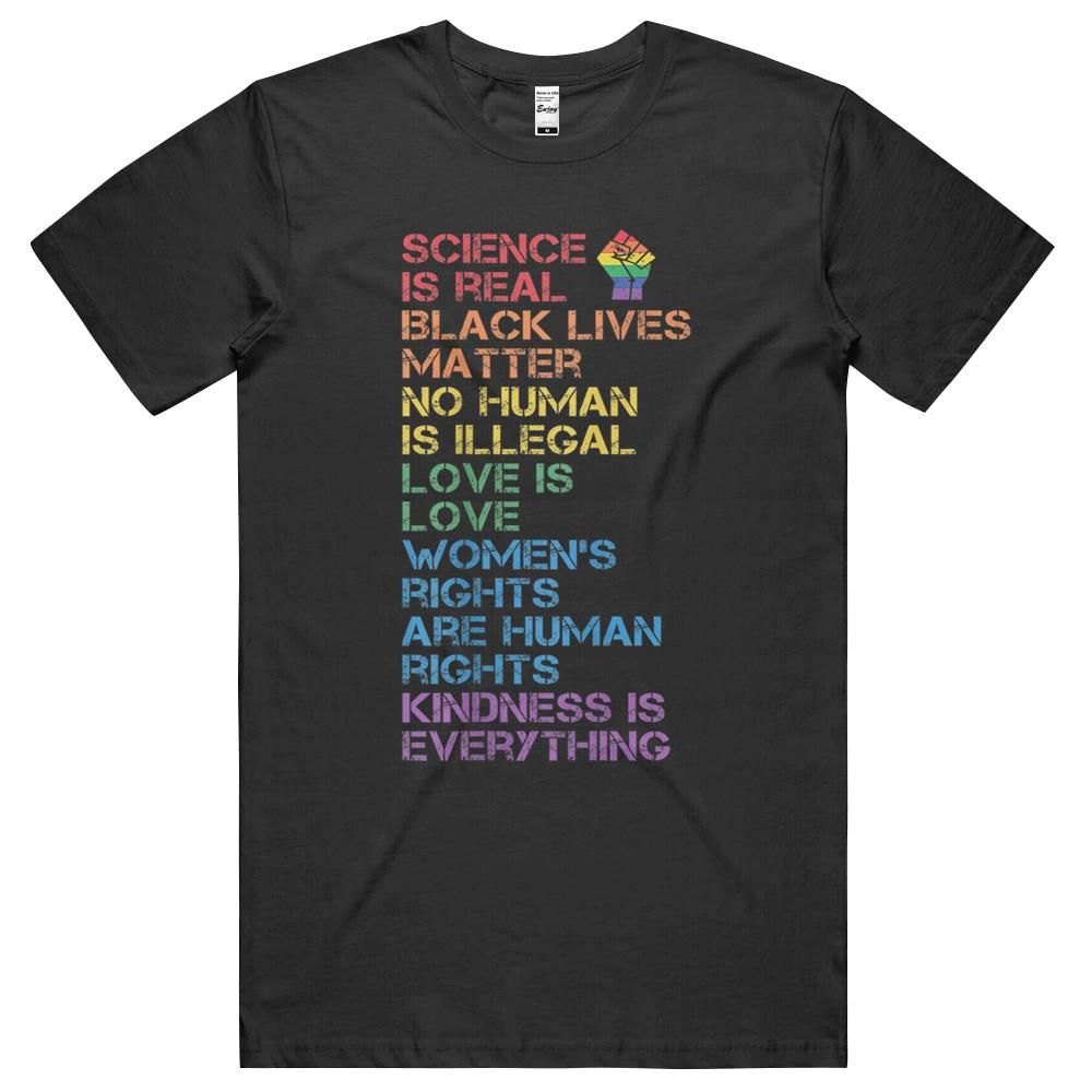 Science Is Real Black Lives Matter Rainbow Lgbt Pride Blm T-Shirt, Hoodie, Long Sleeve Tee