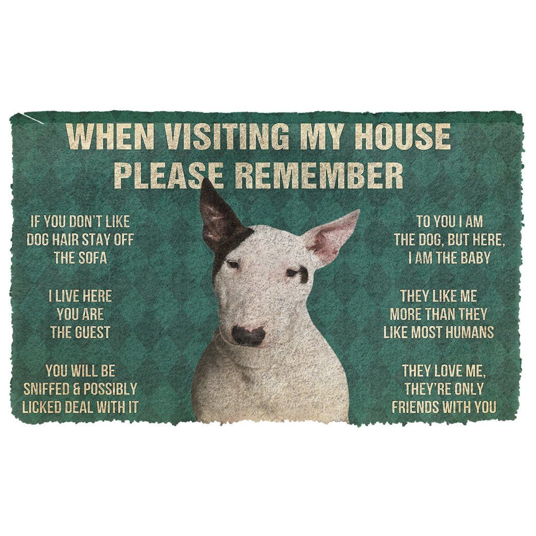 Gearhumans  GearHuman 3D Please Remember Bull Terrier Dog’s House Rules Doormat