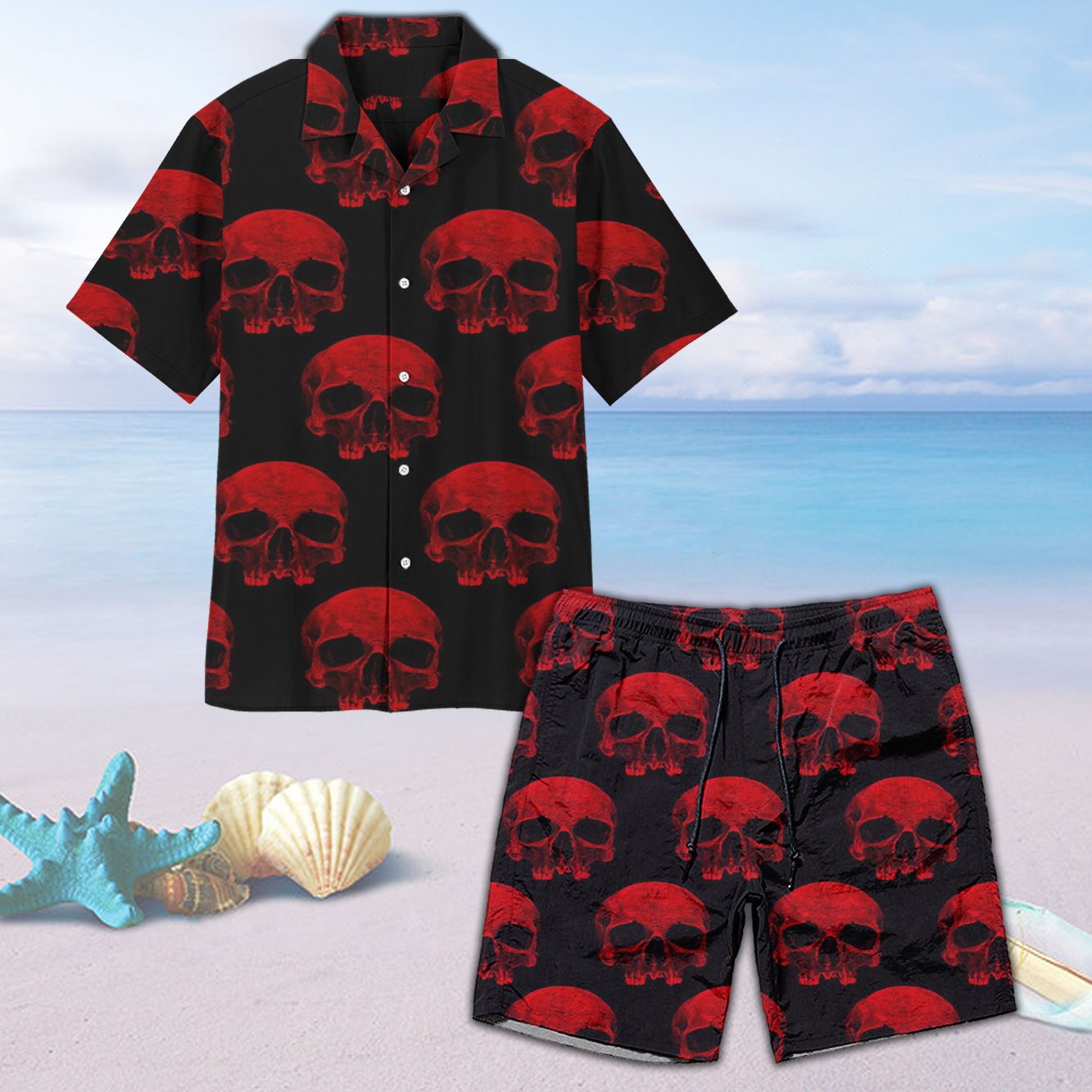 Skull Hawaiian Beach Short Ha24901