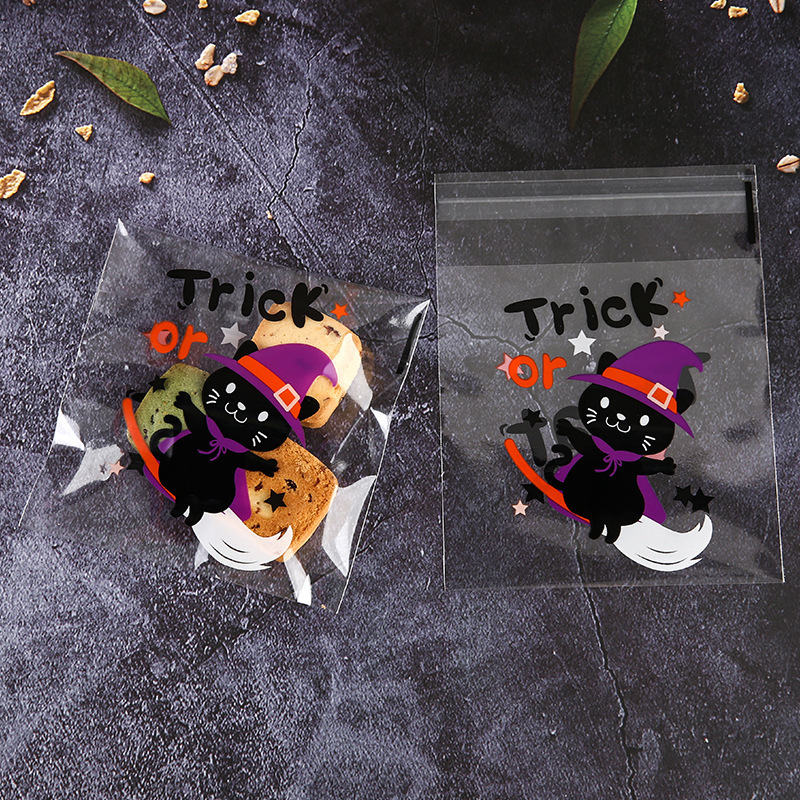 30pcs Halloween Ghost Candy Bag Pumpkin Skull Biscuit Nougat Snow Puff Bag Happy Halloween Party Decor Trick or Treat Gift Bag alx