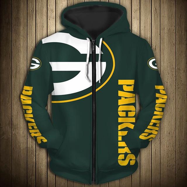 Green Bay Packers Flag Zipper Hoodie