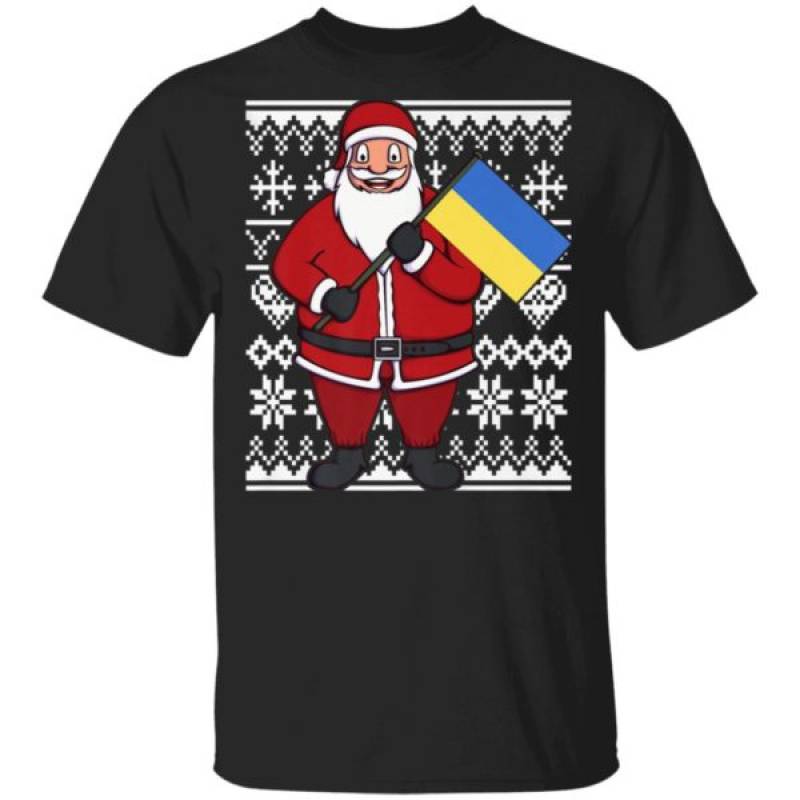 Ukraine Flag Santa Ukrainian Ugly Christmas Sweatshirt Hoodie