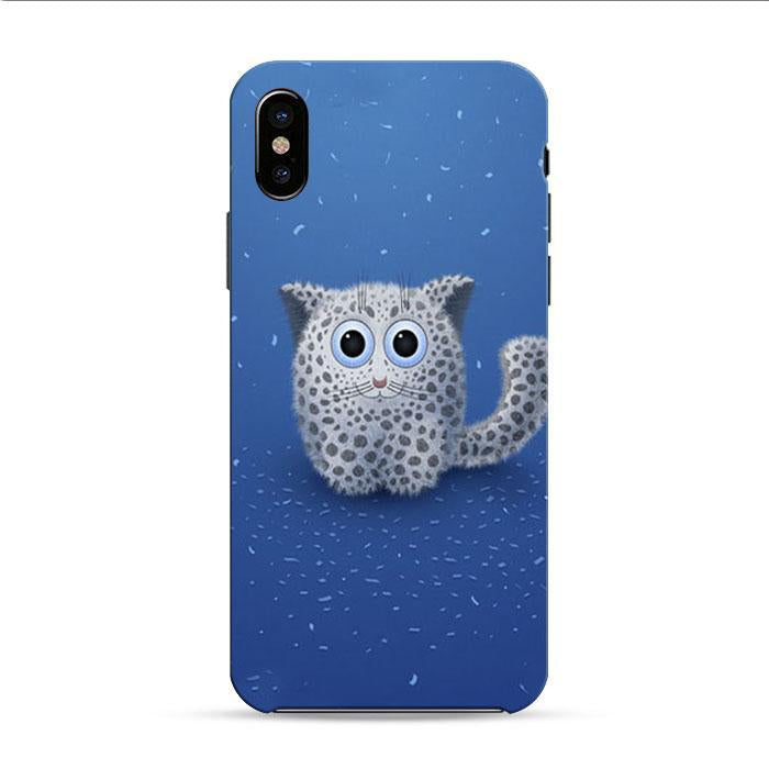 Snow Leopard Toon Iphone Xr 3D Case | Black