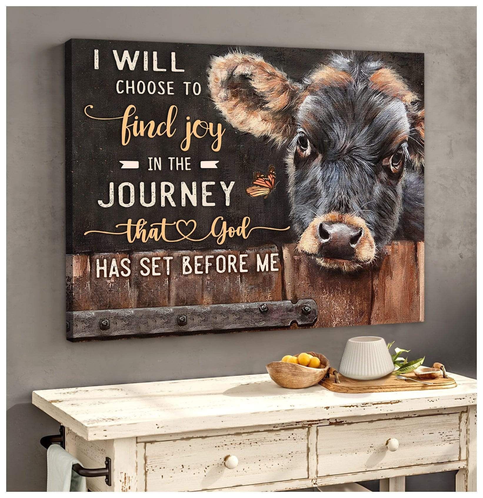 Canvas – Angus Cow – I Will Choose Gift For Family, Wall Art Decor, Canvas Print, Home Decor