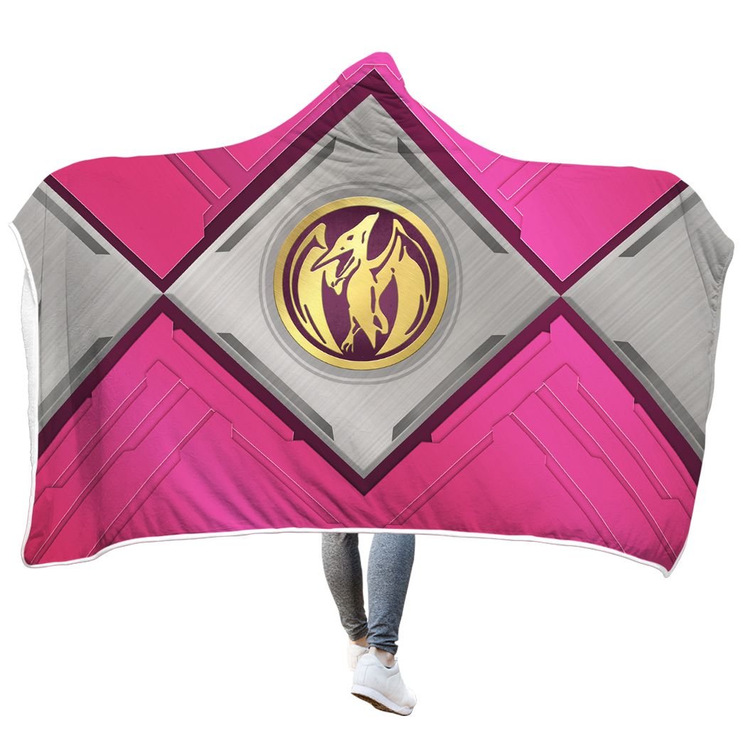 Casespring 3D Pink Power Ranger Custom Hooded Blanket