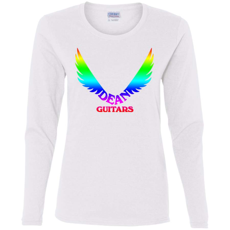 AGR Dean Guitars Logo Rainbow Ladies’ Cotton LS T-Shirt