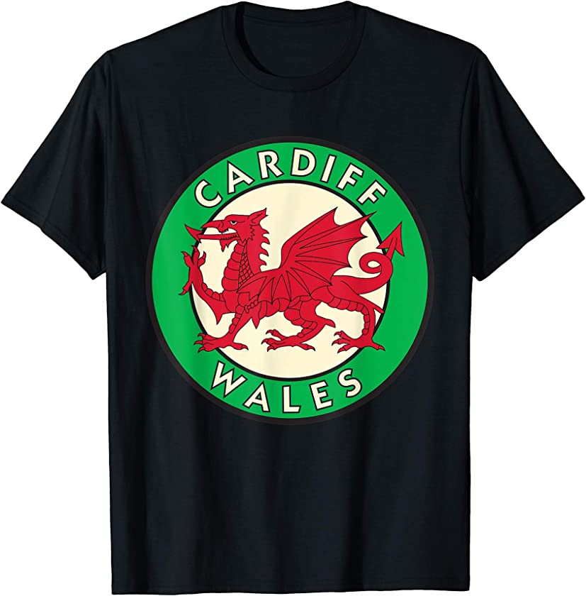 Cardiff Wales Vintage Road Sign T-Shirt