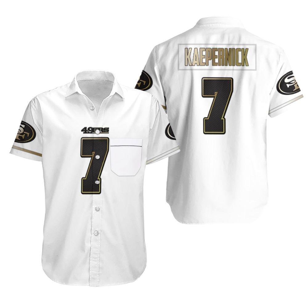 Beach Shirt San Francisco 49Ers Colin Kaepernick White 100Th Season Golden Edition Jersey Inspired Style Hawaiian Shirt