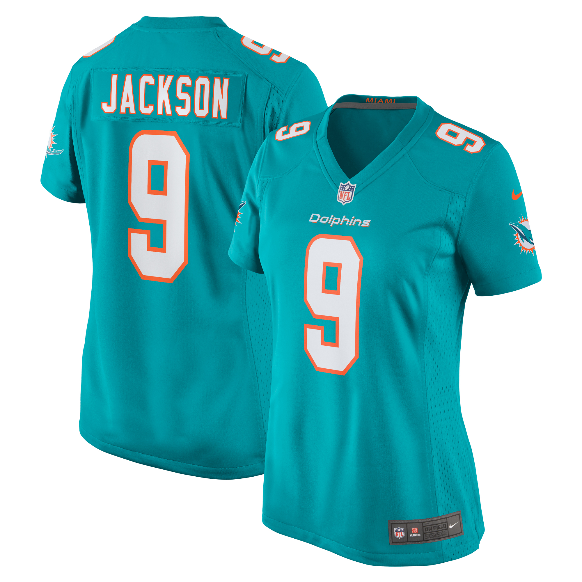 Calvin Jackson Miami Dolphins Women's Home Game Player Jersey – Aqua