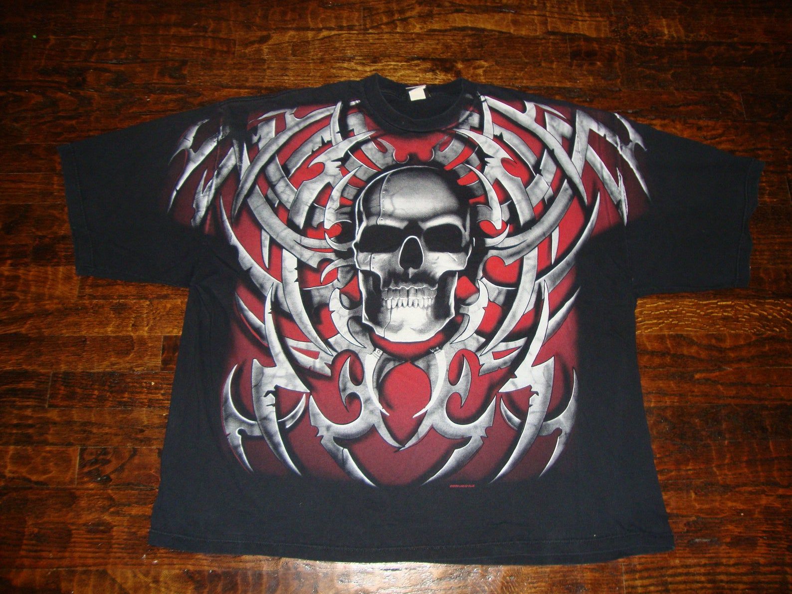 Vintage Vintage Skull All Over Aop 1998 Tee Black T Shirt 4