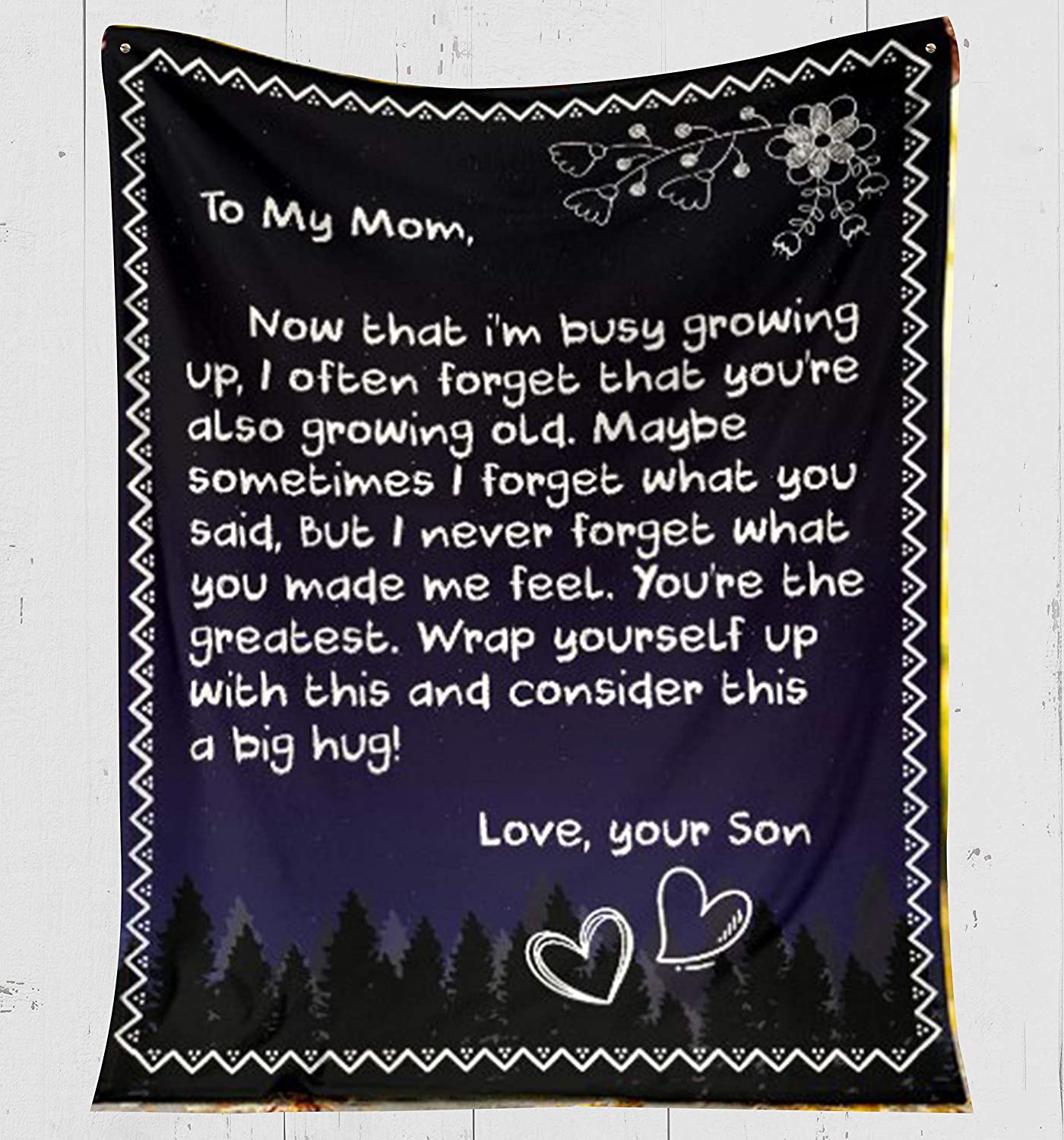 Fleece Blanket -Letter Fleece Blanket-to My mom-Fleece Blanket 3D Soft Cozy Lightweight Durable Plush Throw Blanket for Bedroom Living, Gift for Mother