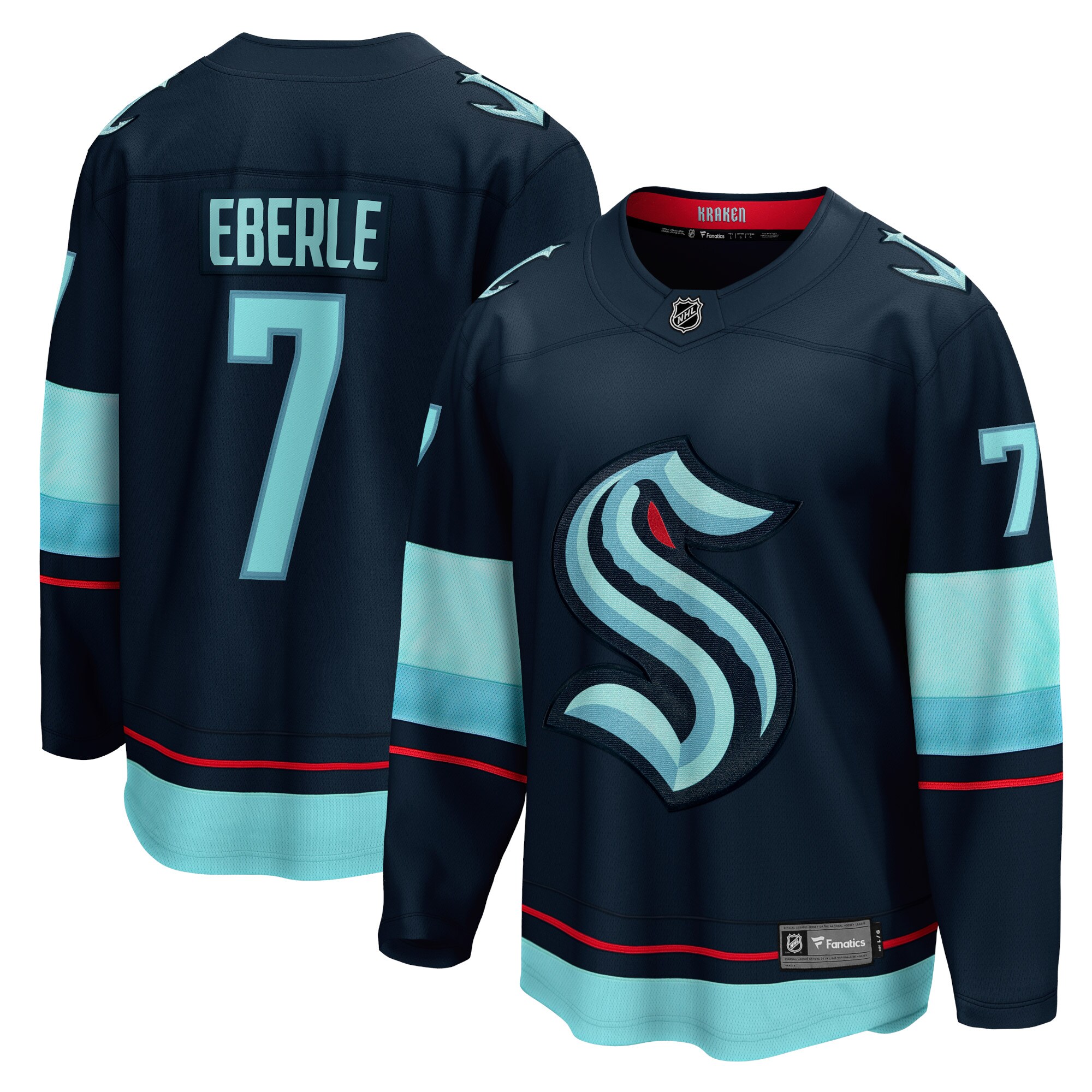 Men's Seattle Kraken Jordan Eberle Deep Sea Blue Home Premier Breakaway Player Jersey