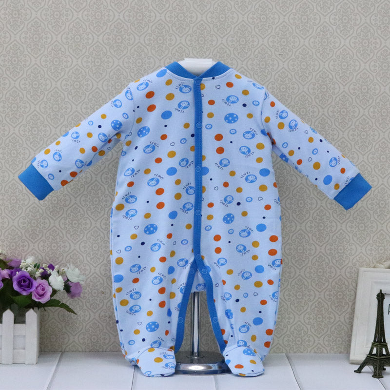 2018 Newborn Baby Girls Rompers Long Sleeve Pure Cotton One Piece Overalls Button Sleepwear Children Clothes Cute Kids Clothing
