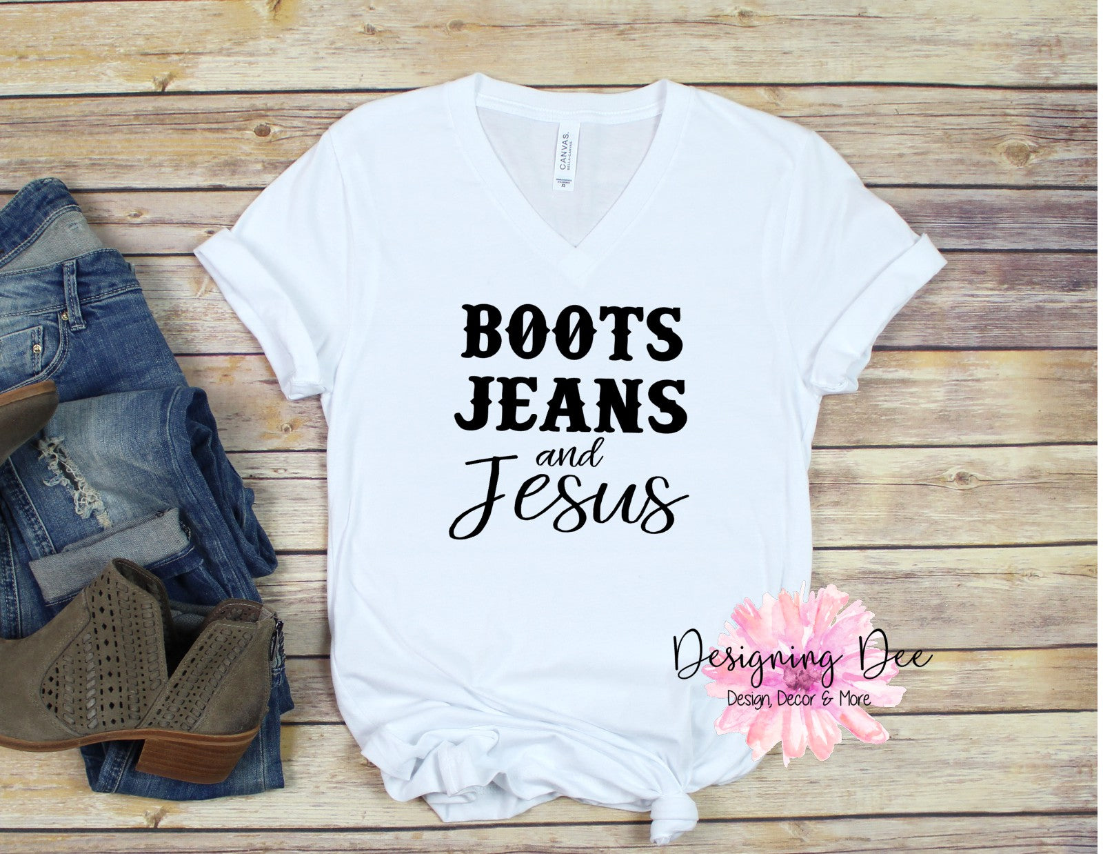 Boots Jeans And Jesus Christian Shirt For Women