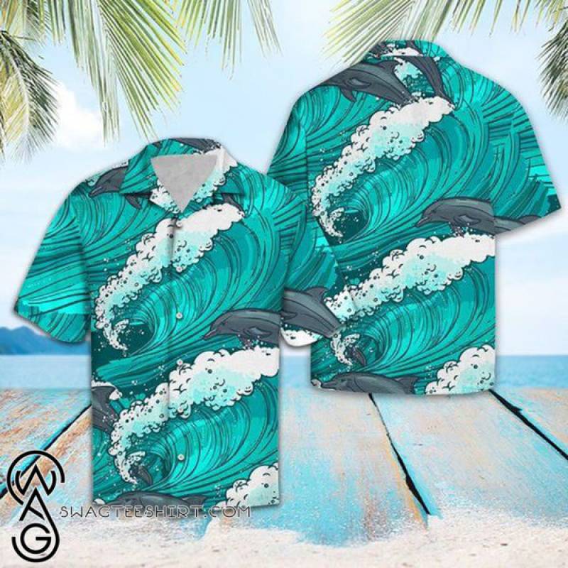 Dolphin wave beach tropical shirt – Maria