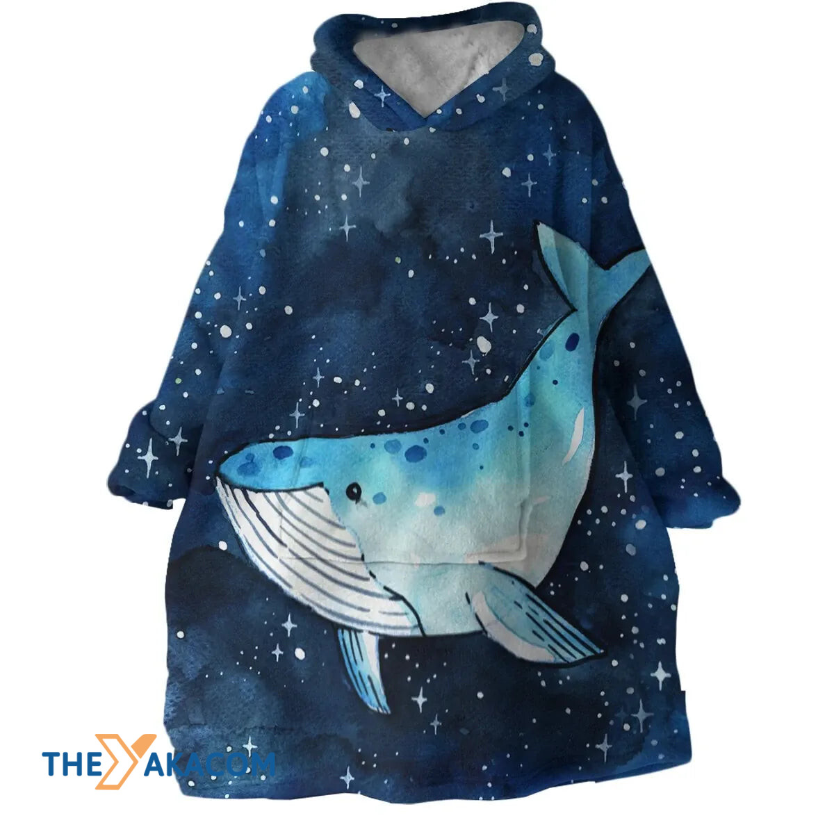 King Of Whales Cartoon Design Hoodie Blanket