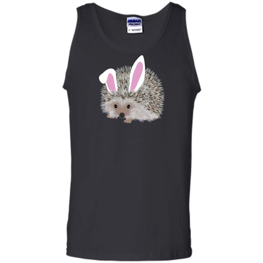 Cute and Funny Hedgehog Easter Bunny Ears Graphic T-Shirt Tank Top