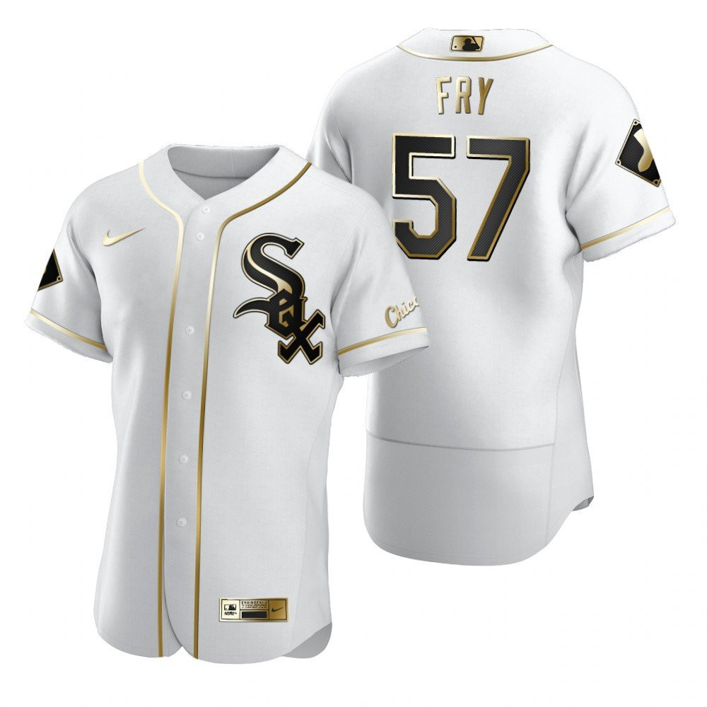 Chicago White Sox #57 Jace Fry MLB Golden Brandedition White Jersey Gift For White Sox Fans