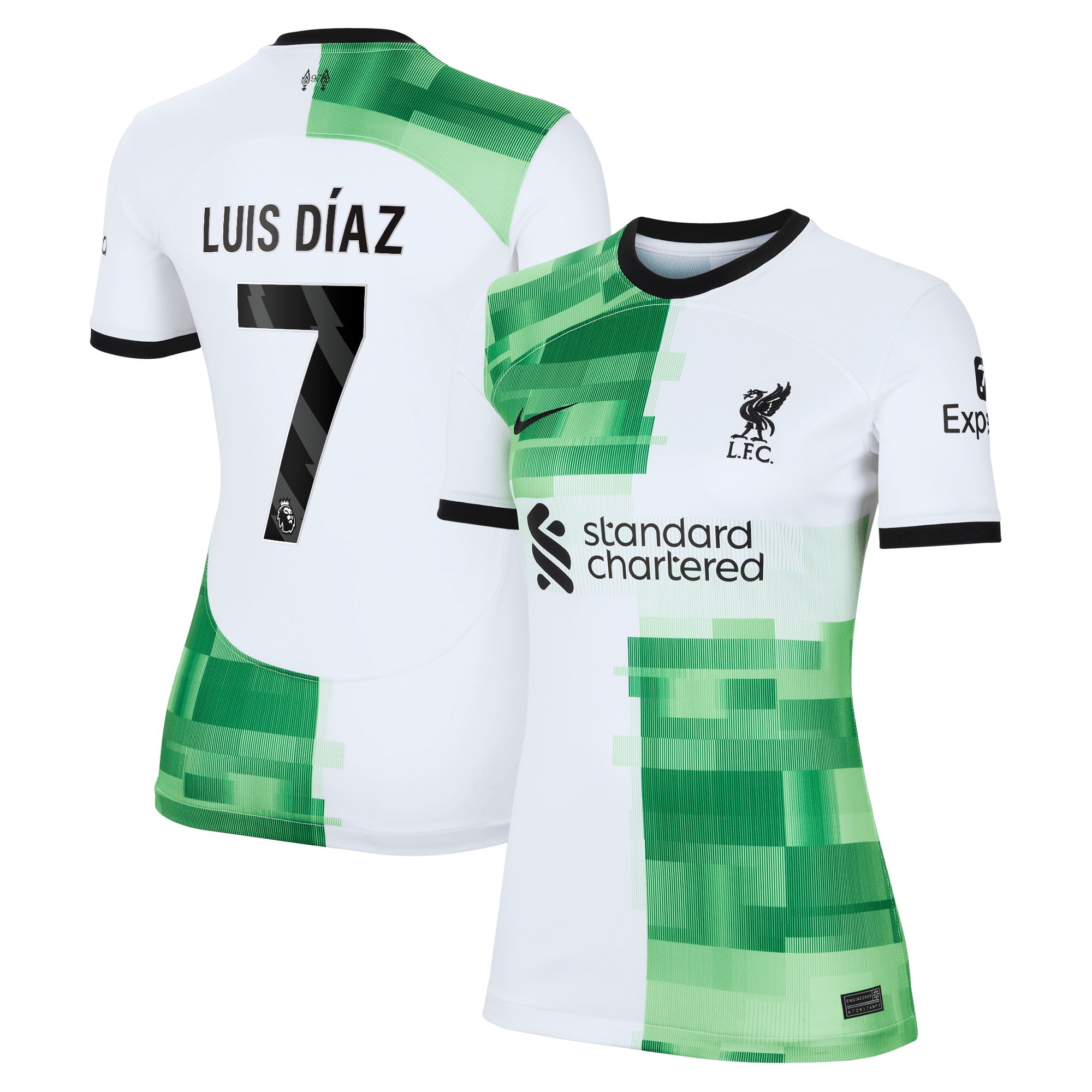 Luis Diaz Liverpool Women's 2023/24 Away Replica Player Jersey – White