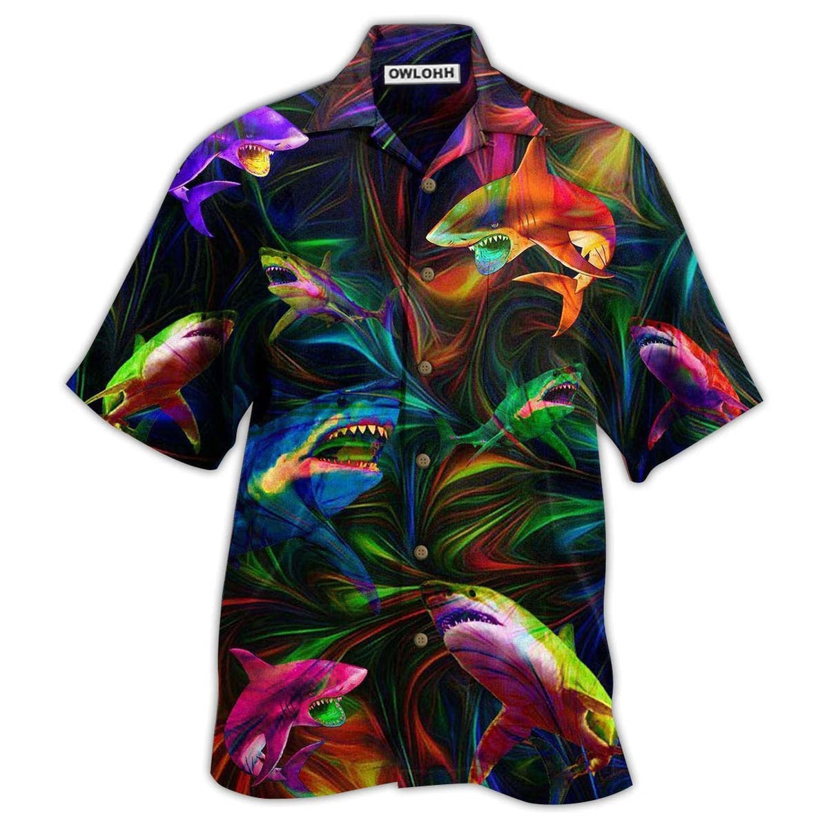 Shark Neon Style Lover – Hawaiian Shirt