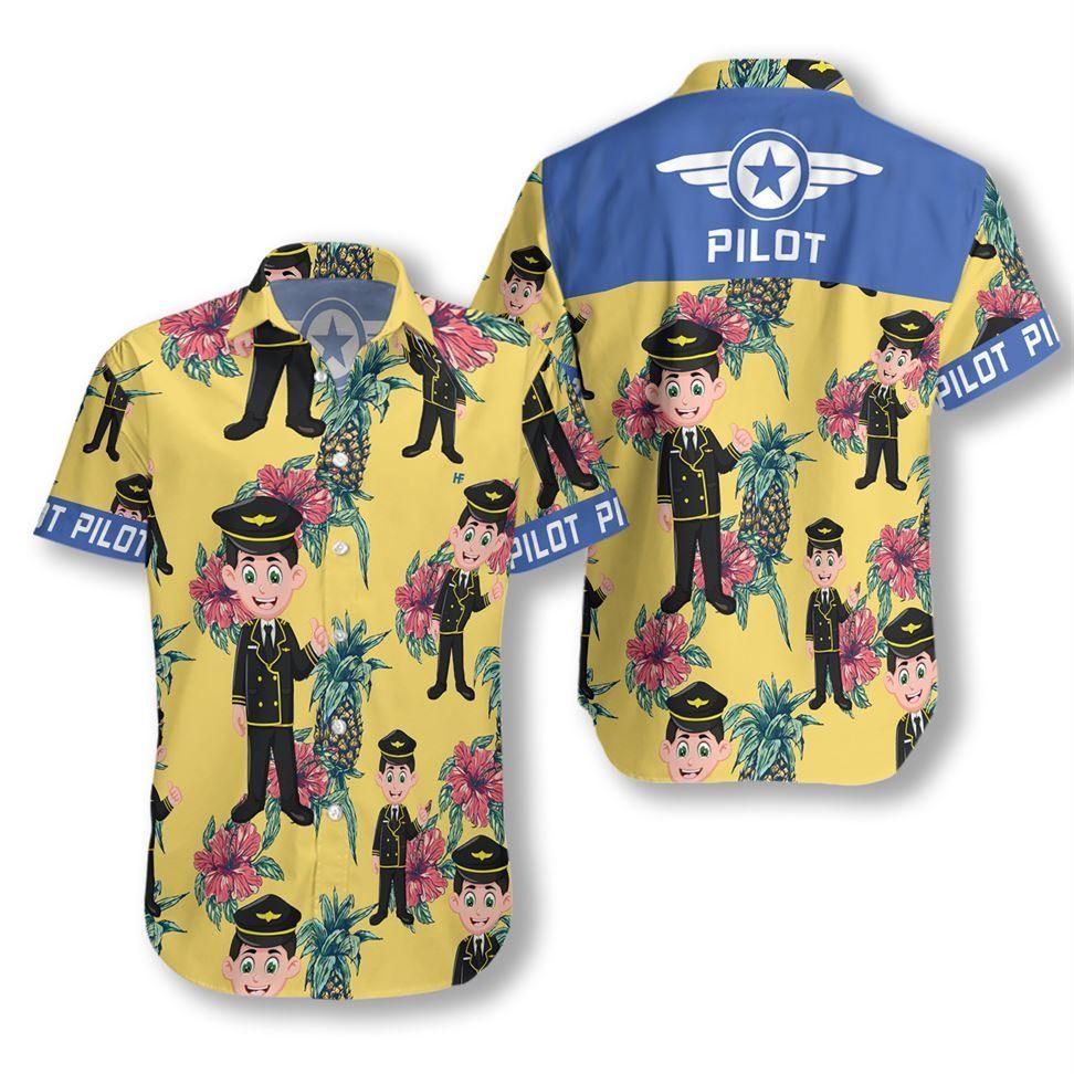 Pilot Pineapple Seamless Pattern 1612 Hawaii Shirt Ha101206