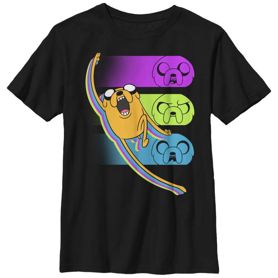 Adventure Time Boy’s Jake Triple Threat  T Shirt Black S