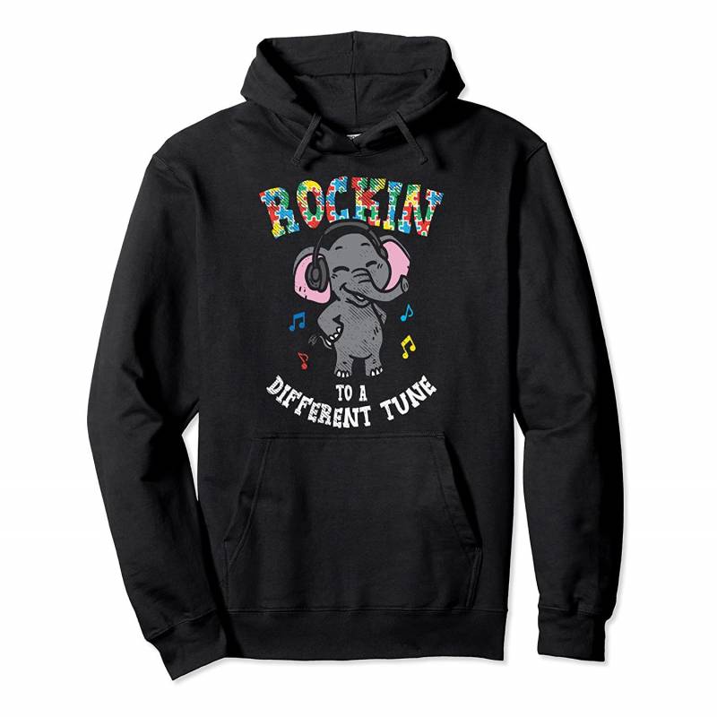 Rockin To Different Tune Elephant Dance Autism Kid Boy Girl Pullover Hoodie, T Shirt, Sweatshirt